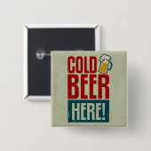 Koud Bier Vierkante Button 5,1 Cm (Voorkant /achterkant)