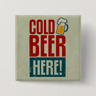 Koud Bier Vierkante Button 5,1 Cm