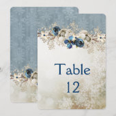 Koud Blauw Winter Dag Tafelkaart Kaart (Voorkant / Achterkant)