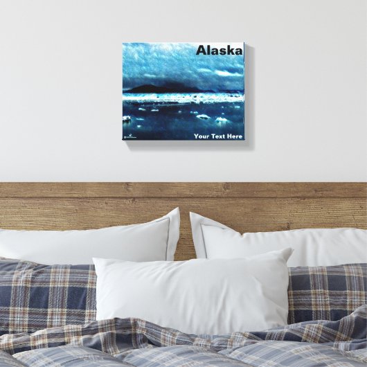 Koud blauw Zee Canvas Afdruk (Insitu (Slaapkamer))