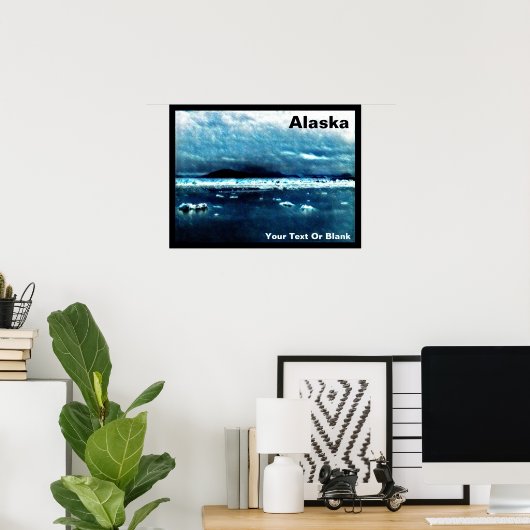 Koud blauw Zee Poster (Thuiskantoor)