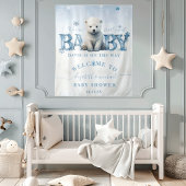 Koud buiten Baby shower welkom Wandkleed