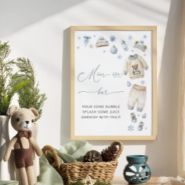 Koud Buiten Babykleding Baby shower Mom-osa Bar Poster