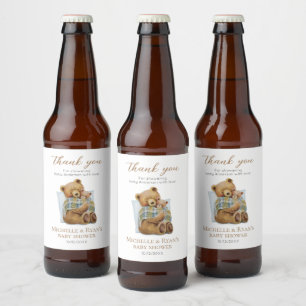 Koud buiten Beer Teddy Bear Baby shower Bier Etiket