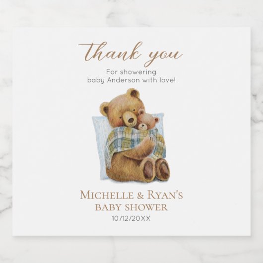 Koud buiten Beer Teddy Bear Baby shower Bier Etiket (Enkel label)