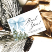 Koud buiten Blue Bow Baby shower Dank u Kaart