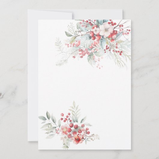 Koud buiten Elegante Winter Bloemen Baby Shower Kaart (Achterkant)