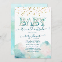 Koud Buiten geslacht Neutraal Baby shower Uitnodig