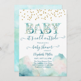 Koud Buiten geslacht Neutraal Baby shower Uitnodig