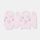 Koud Buiten Glitter Sneeuwvlokken Roze Baby shower Bedankdoosjes (Uitgevouwen)