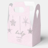 Koud Buiten Glitter Sneeuwvlokken Roze Baby shower Bedankdoosjes (Geopend)