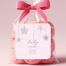 Koud Buiten Glitter Sneeuwvlokken Roze Baby shower