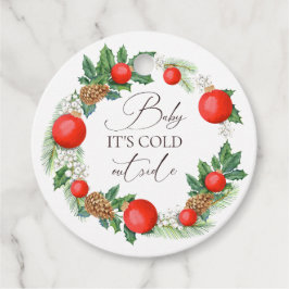 Koud Buiten Kerst Krans Winter Baby shower Bedankjes Labels