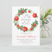 Koud Buiten Kerst Krans Winter Baby shower Kaart (Staand voorkant)