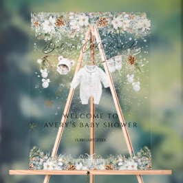 Koud Buiten Kleding Line Baby shower Welkom Acryl Bord