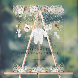 Koud Buiten Kleding Line Baby shower Welkom Acryl Bord