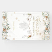 Koud Buiten Kleding Line Baby shower Welkom Spandoek (Horizontaal)