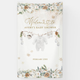 Koud Buiten Kleding Line Baby shower Welkom Spandoek