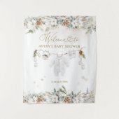 Koud Buiten Kleding Line Baby shower Welkom Wandkleed (Voorkant)