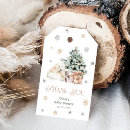 Koud buiten Polar Beer Baby shower Dank u Cadeaulabel