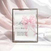 Koud Buiten Roze Bow Baby shower Mom-osa Bar Poster