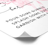 Koud Buiten Roze Bow Baby shower Mom-osa Bar Poster (Hoek)