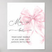 Koud Buiten Roze Bow Baby shower Mom-osa Bar Poster (Voorkant)