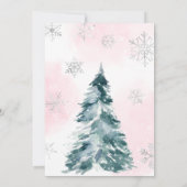 Koud Buiten Roze Winter Baby shower Kaart (Achterkant)