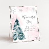 Koud Buiten Roze Winter Baby shower Moeder Osa Bar Poster