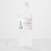 Koud Buiten Roze Winter Baby shower Waterfles Etiket (Voorkant)