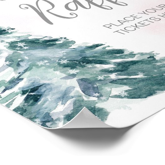 Koud Buiten Roze Winter Luier Raffle Poster (Hoek)