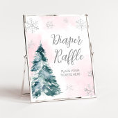 Koud Buiten Roze Winter Luier Raffle Poster