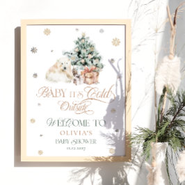 Koud Buiten Schattige Polar Beer Baby shower Welko Poster