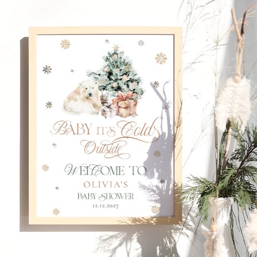Koud Buiten Schattige Polar Beer Baby shower Welko Poster