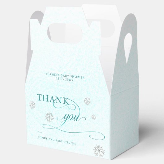 Koud Buiten Strass Glitter Winter Baby shower Bedankdoosjes (Geopend)