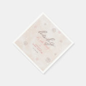 Koud Buiten Strass Glitter Winter Baby shower Servet (Hoek)