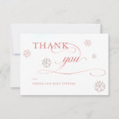 Koud buiten strass steentjes winter meisje Baby sh Bedankkaart (Voorkant)