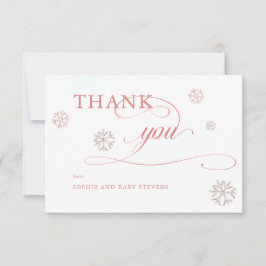 Koud buiten strass steentjes winter meisje Baby sh Bedankkaart