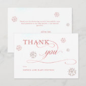 Koud buiten strass steentjes winter meisje Baby sh Bedankkaart (Voorkant / Achterkant)