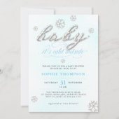 Koud Buiten Strass Stenen Glitter Boy Baby shower Kaart (Voorkant)