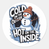 Koud Buiten Warm Binnen Sticker (Voorkant)