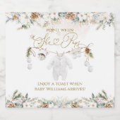 Koud Buiten Waslijn Baby Shower Ze Knalt Sparkling Wijnetiket (Enkel label)