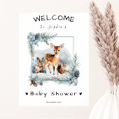 Koud Buiten Winter Animals Baby shower Welkom Poster