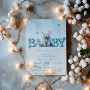 Koud Buiten Winter Baby Shower Geslacht Neutraal Kaart