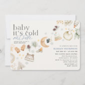 Koud Buiten Winter Baby shower Jongen Kaart (Voorkant)