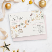 koud buiten winter Baby shower meisje Kaart