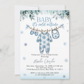 Koud Buiten Winter Babykleding Baby shower Kaart (Voorkant)
