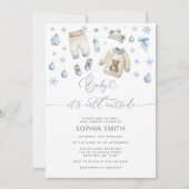 Koud buiten Winter Babykleding Douche Kaart (Voorkant)