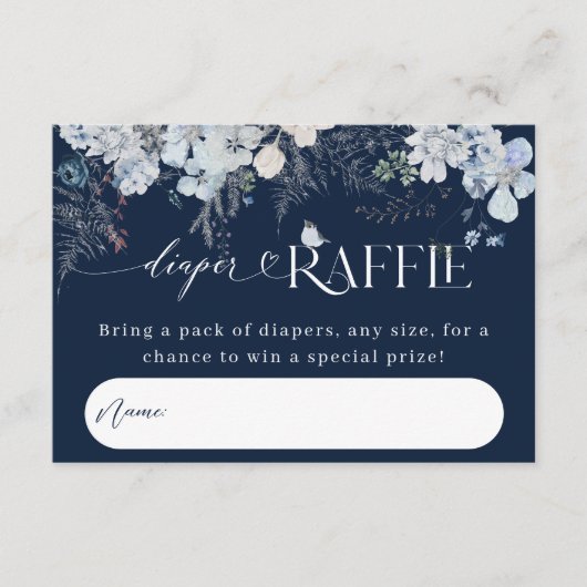 Koud buiten Winter Bloemen Herten Baby shower Boek Informatiekaartje (Voorkant)