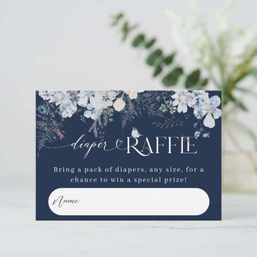 Koud buiten Winter Bloemen Herten Baby shower Boek Informatiekaartje (Staand voorkant)